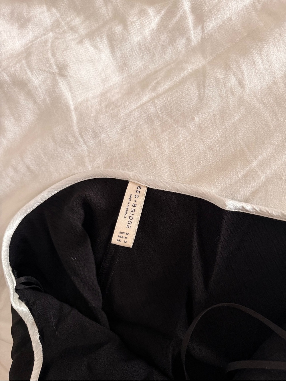 bec + bridge Black Maxi Slip Dress with White Border - Picture 5 of 6